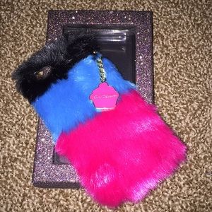 Cute Betsey Johnson trolls faux fur phone case